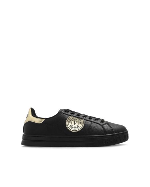 Versace Black Sneakers With Logo for men