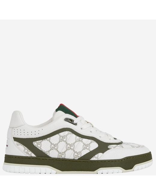 Gucci White Web Leather Sneakers Trainers for men