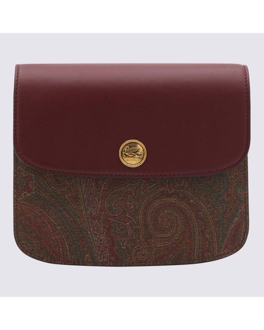 Etro Brown And Multicolour Paisley Essential Medium Shoulder Bag