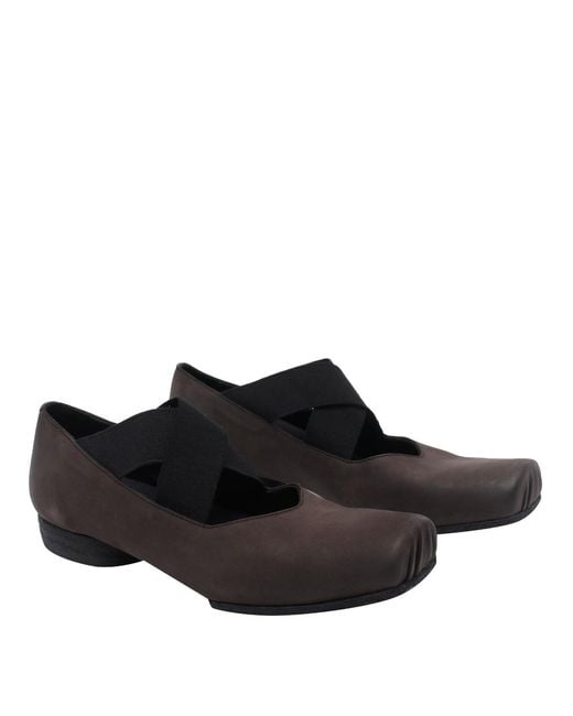 Uma Wang Black Flat Shoes Calf Leather/Leather Sole