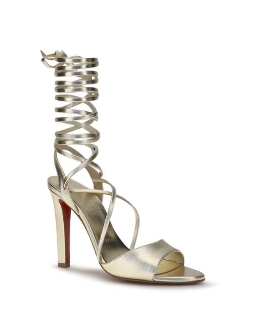 Christian Louboutin Metallic Fanny Randa Sandals Lamb Ovis Aries