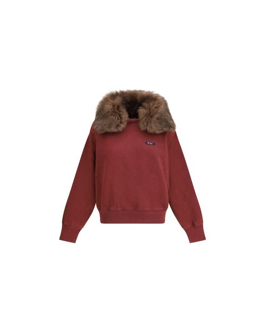 Prada Red Bordeaux Cotton Sweatshirt