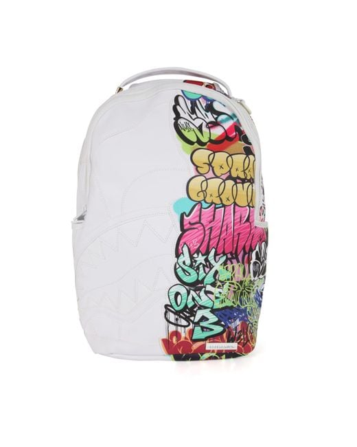 Sprayground White Half Graff Dlx Backpack for men
