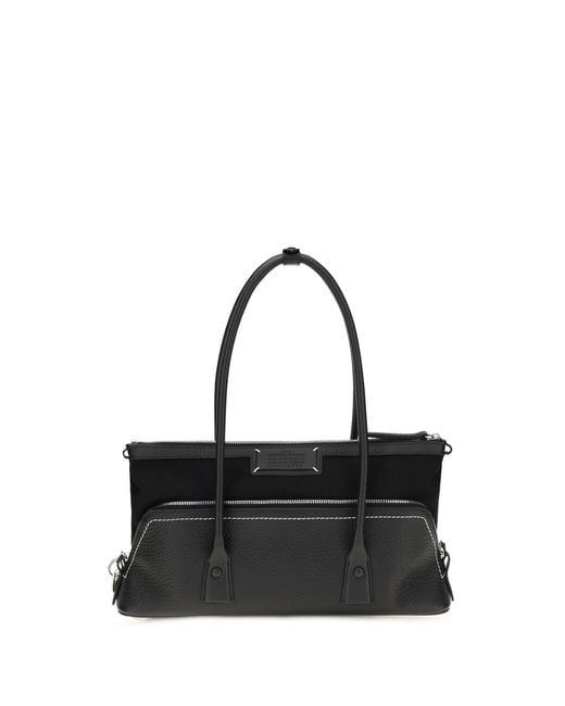 Maison Margiela Black 5Ac Shoulder Bag Leather With Logo Calf Bos Taurus