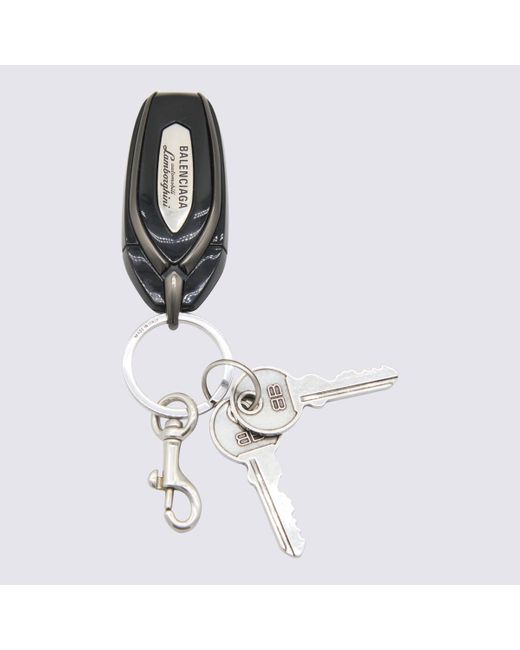 Balenciaga White Metal Lamborghini Key Ring for men
