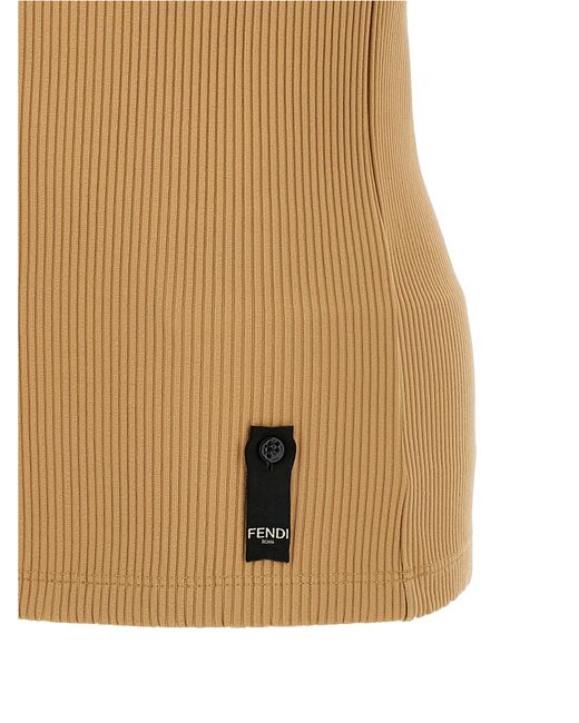 Fendi Natural Crest Tank Top Polyamide Tops for men