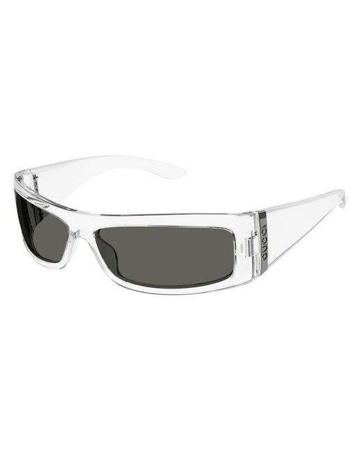 Gucci Gray Sunglasses Rectangle Full Rim, Crystal Frame And Lens Gg1492S004 for men
