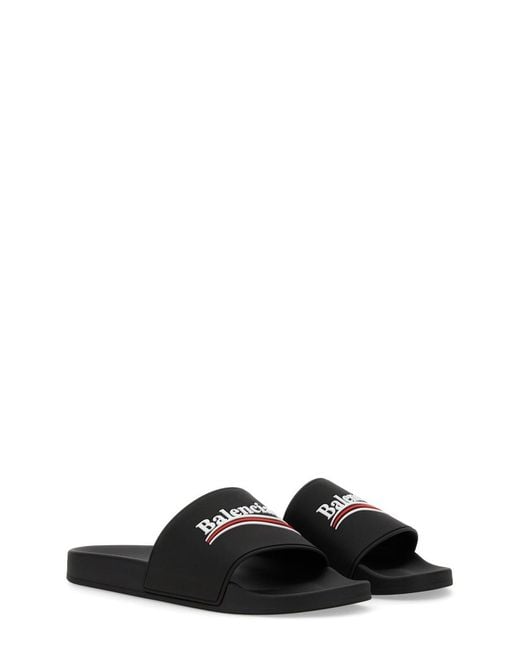 Balenciaga Black Pool Slide Sandals Tpu for men