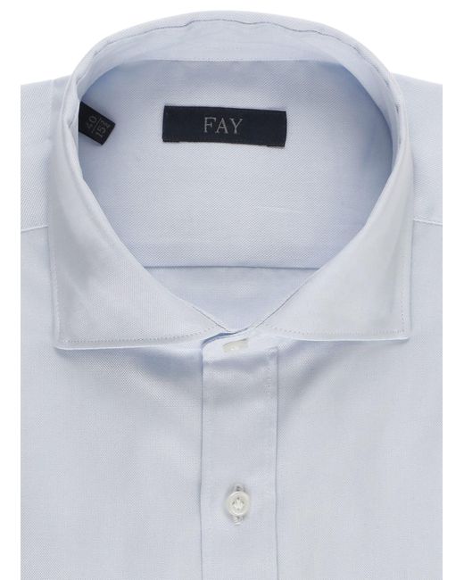 Fay Blue Cotton Shirt for men