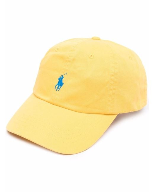 Polo Ralph Lauren Yellow Baseball Hat With Contrasting Pony for men