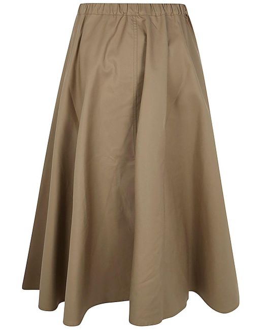 Sofie D'Hoore Natural Wide Midi Skirt With Big Patched Pockets
