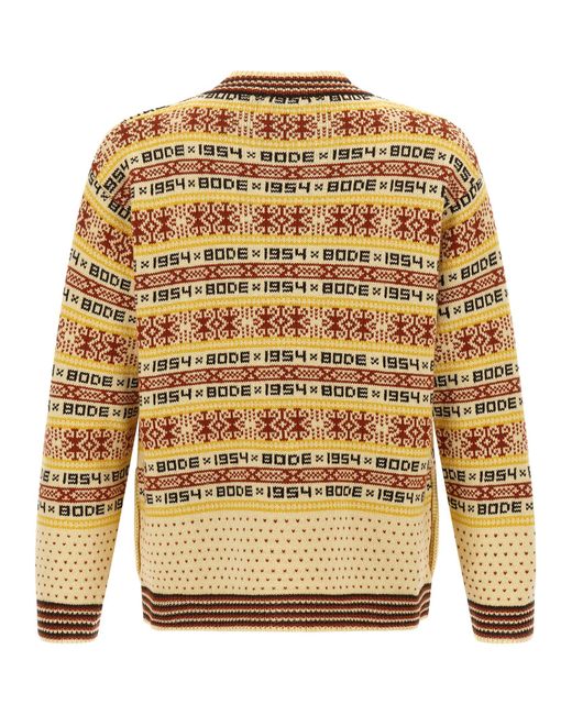 Bode Multicolor Marzipan Cardigan Wool Sweater, Cardigans for men