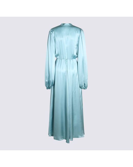 Crida Milano Blue Light Satin Matera Long Dress