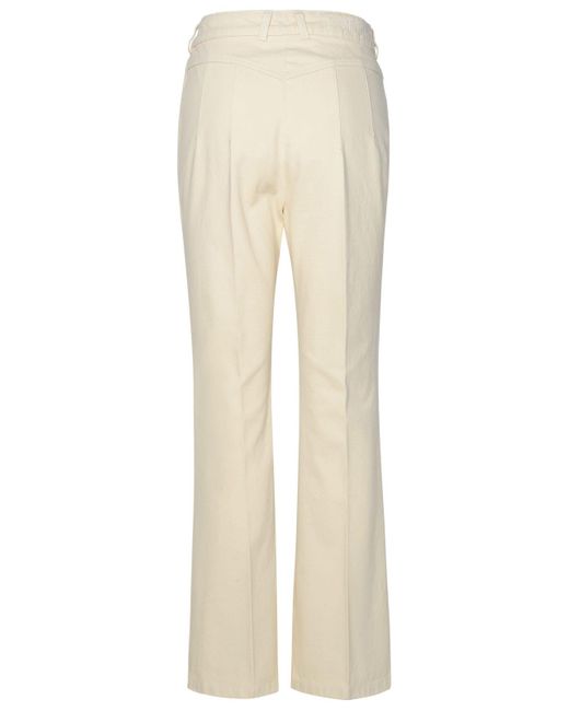 Patou Natural Ivory Cotton Flare Jeans