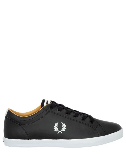 fred perry black baseline trainers