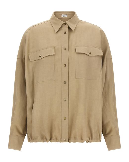 Brunello Cucinelli Natural Viscose Blouse