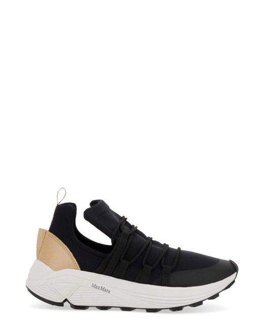 Max Mara Black Logo Detailed Lace-up Sneakers