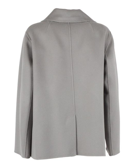 Max Mara Gray Jacket Virgin Wool Lining Silk