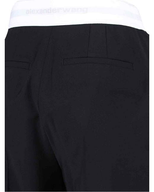 Alexander Wang Blue High-Waisted Trousers With Contrast Elastic Waistband