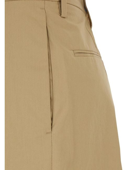Dries Van Noten Natural Pants With Pleated Details Fabric Trousers