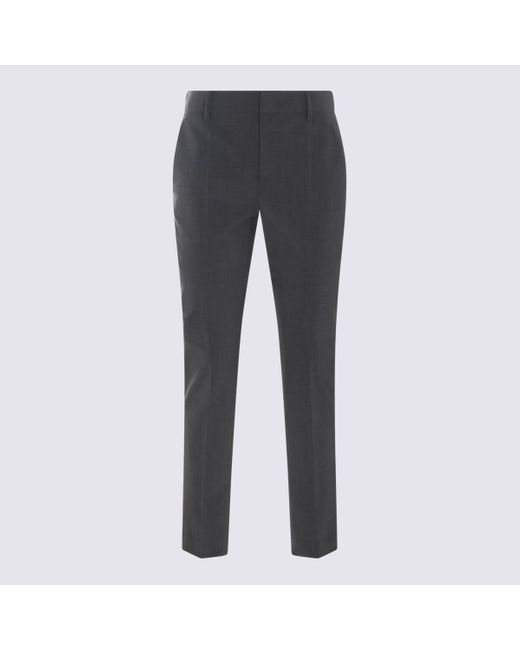 Brunello Cucinelli Gray Dark Wool Blend Trousers