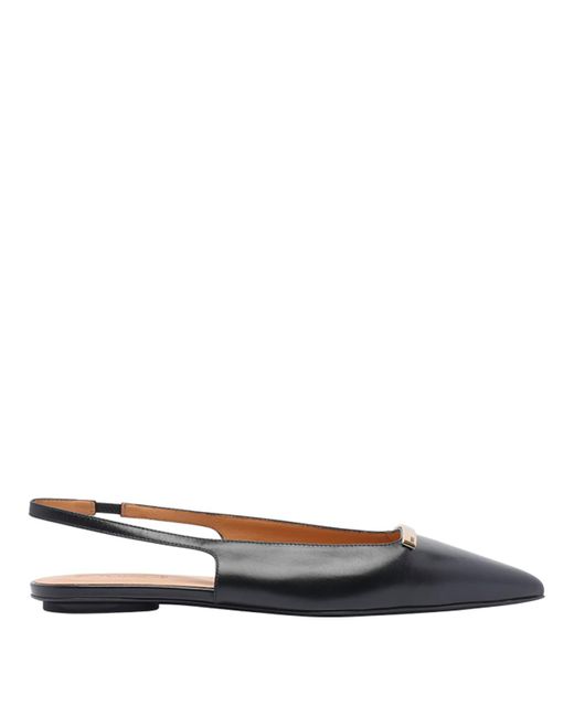 Tod's Blue Leather Slingback Ballets