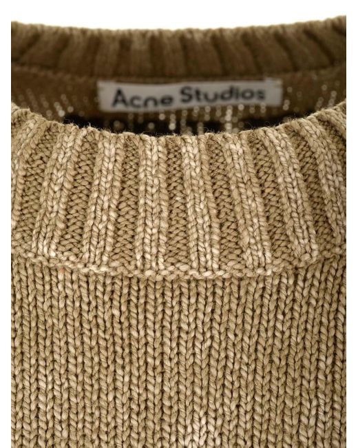 Acne Natural Round Neck Knitted Sweater for men