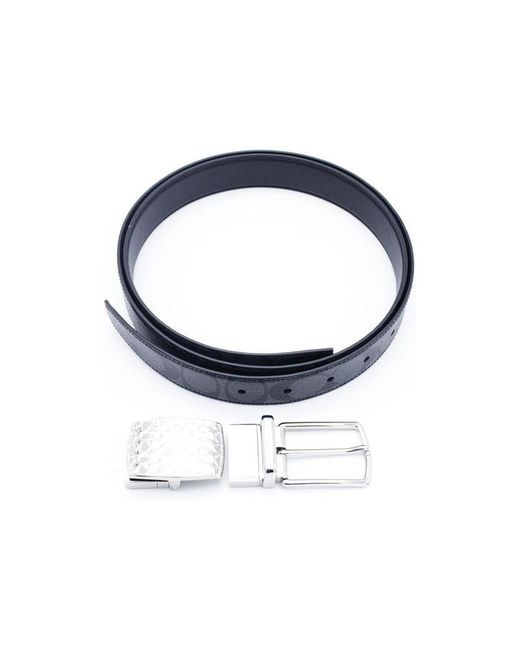 COACH Black Belt Charcoal- Leather Accessories for men