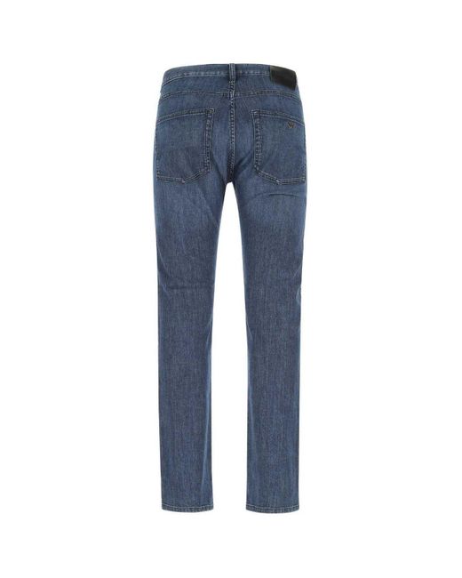 Emporio Armani Blue Stretch Denim Jeans for men