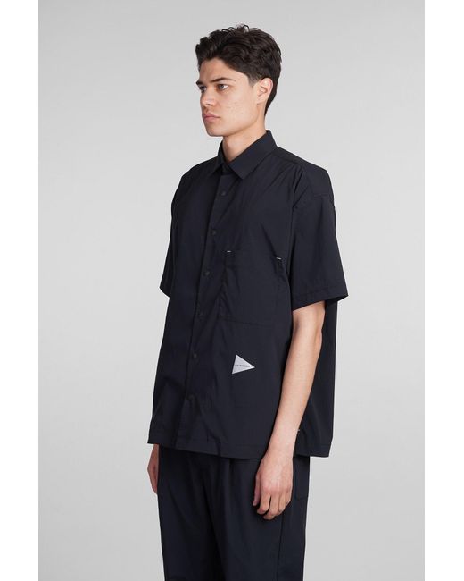 And Wander Blue Shirt In Black Polyester for men