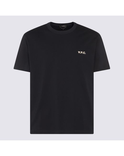 A.P.C. Black Dark Cotton T-Shirt for men