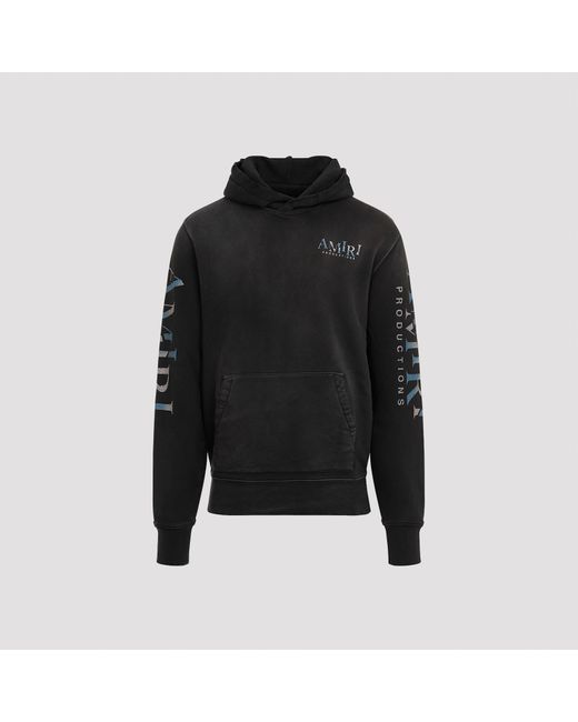 Amiri Black Cotton Theatre Masks Hoodie for men