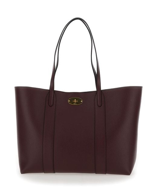 Mulberry Purple Bayswater Small Tote Bag With Padlock Closure