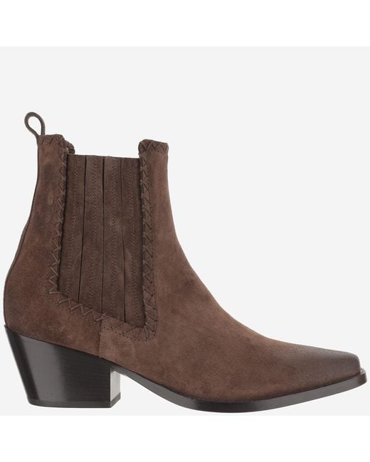 Sartore Brown Ankle Boots Mustang Suede