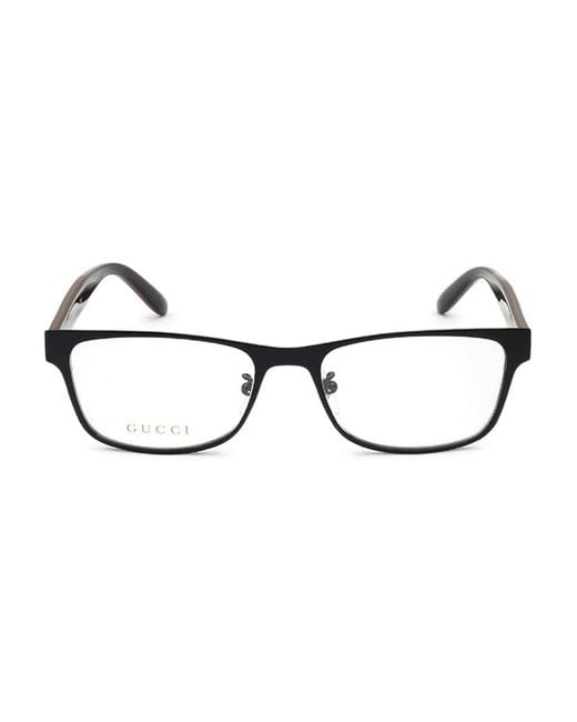 Gucci Black Eyeglasses Rectangle Full Rim, Frame And Clear Demo Lenses Lens Gg0274Oj001