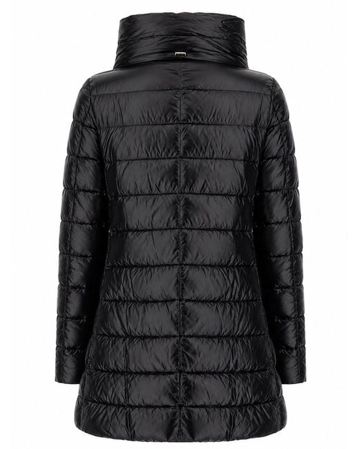 Herno Black Down Jacket A-Shape Amelia Trench & Raincoats