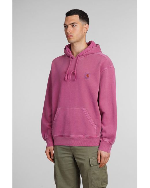 Carhartt Pink Sweatshirt In Bordeaux Cotton for men