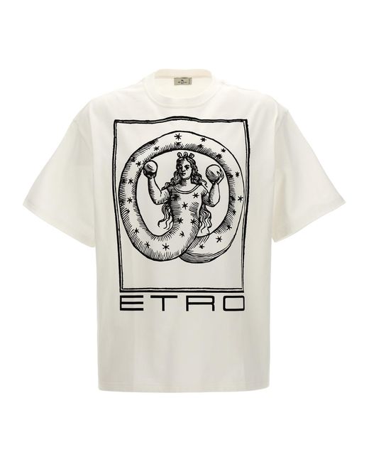 Etro White Logo Print T-shirt for men