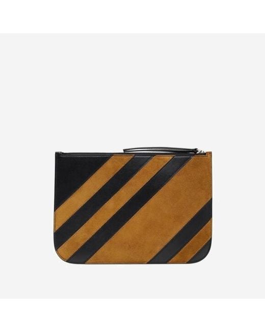Phoebe Philo Black Pocket Pouch Calf And Suede Leather Clutch Bags