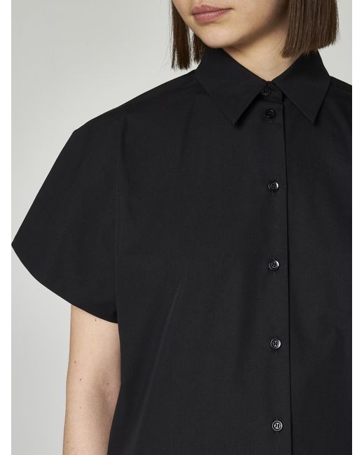 Sportmax Black Piova Cotton-Blend Long Shirt