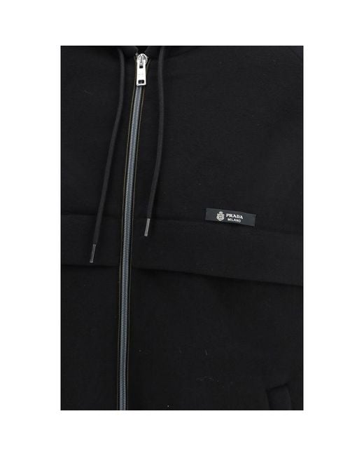 Prada Black Polyester Shell Jacket Clothing for men
