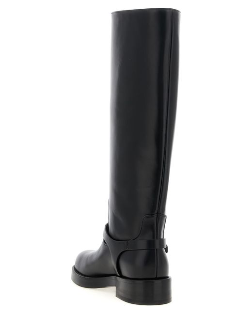 Elisabetta Franchi Black Logo Strap Boots