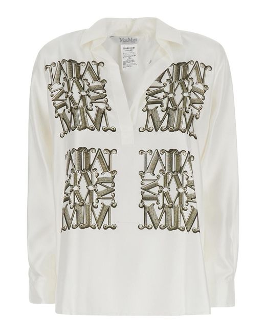 Max Mara White Shirt Silk Blouses