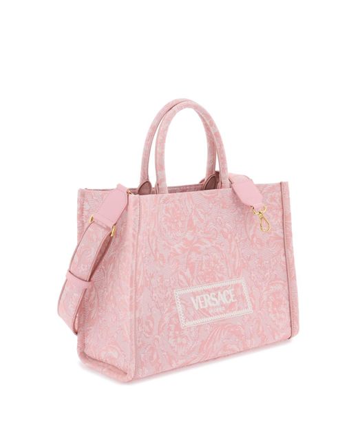 Versace Pink Large Athena Barocco Tote Bag