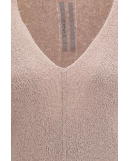 Rick Owens Pink V-Neck Sweater