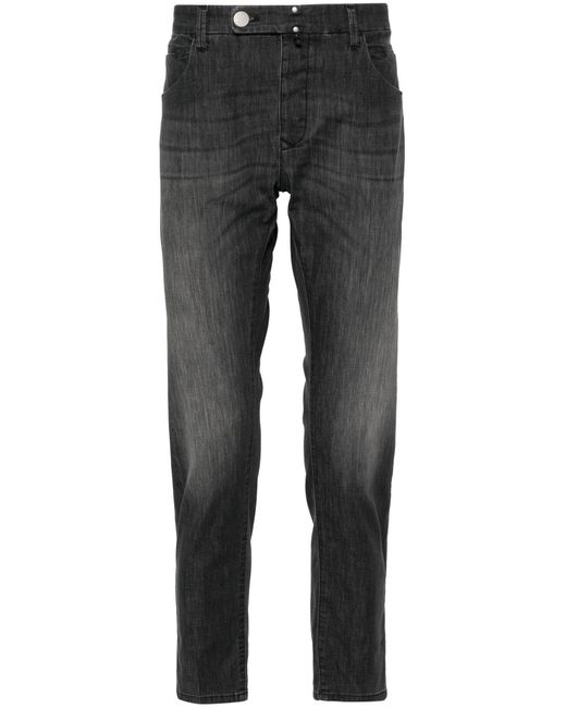 Incotex Gray Charcoal Cotton Blend Jeans for men