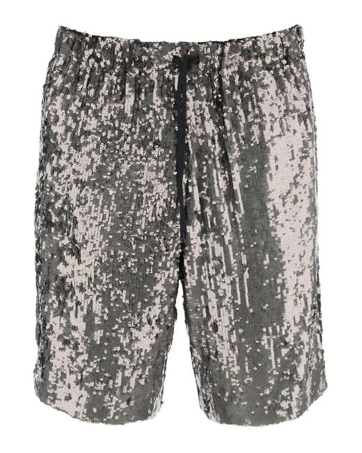 Dries Van Noten Gray Piperi Sequin Bermuda Shorts for men