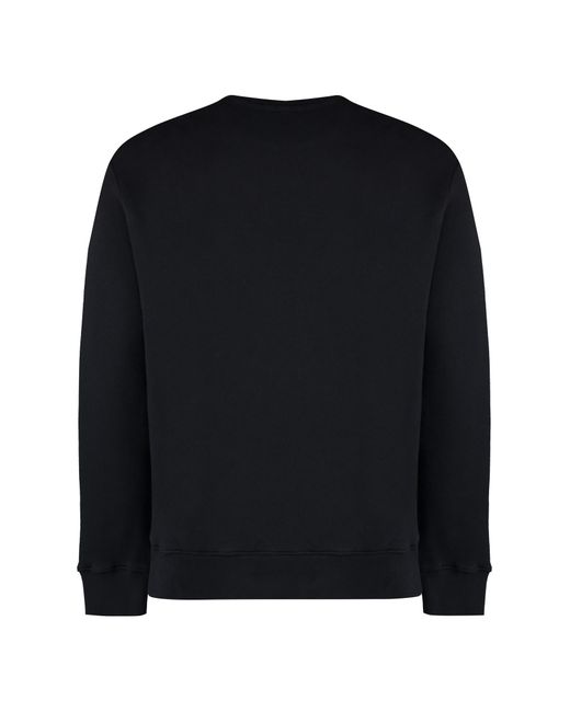 Maison Kitsuné Black Cotton Crew-Neck Sweatshirt for men