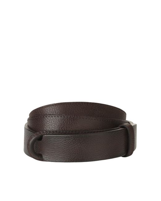 Orciani Brown Chevrette Leather Nobuckle for men