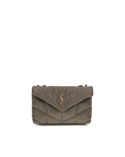 Saint Laurent Gray Lamb Ovis Aries Shoulder Bag
